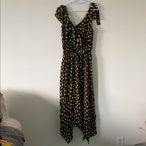Black maxi with yellow flowers